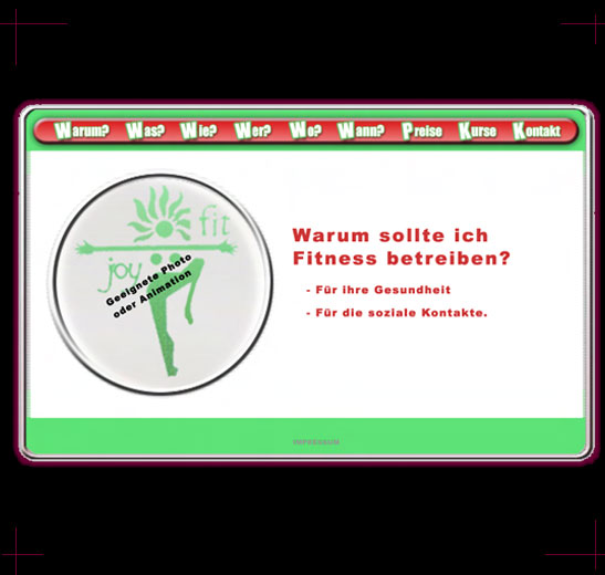 Joy FIt Website Entwurf